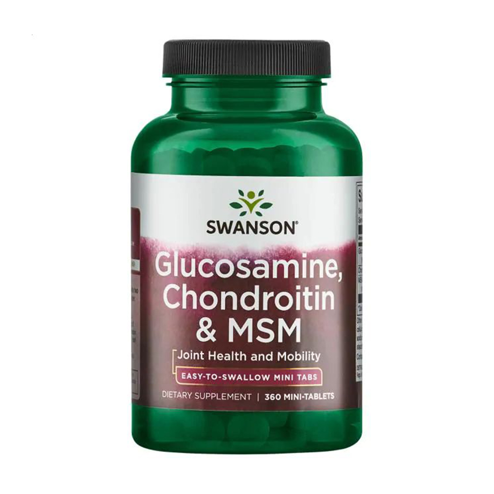 Глюкозамін, хондроїтин і МСМ Swanson Glucosamine, Chondroitin &amp; MSM, 360 таблеток